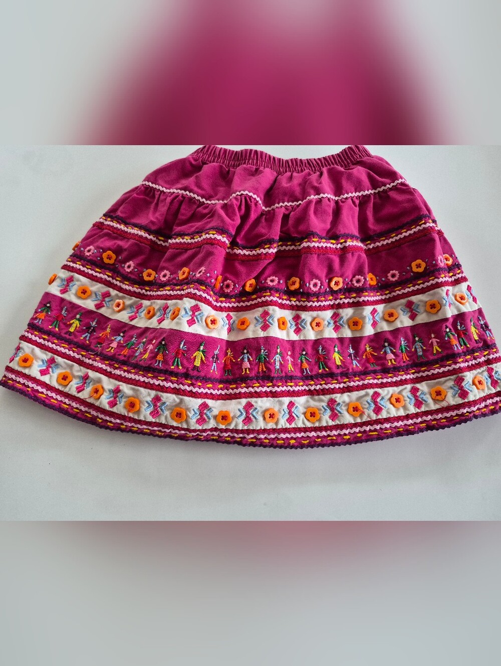 GAP  Y2k Magenta Embroidered Tiered Girls Skirt 18-24 Months Baby